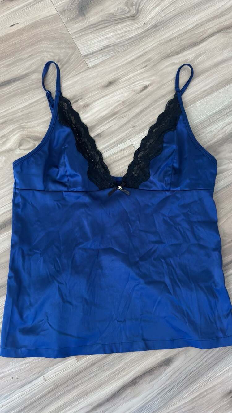Satin Lace Cami Royal Blue Satin